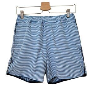 Rhone Seersucker 6" Blue Striped Athletic Resort Shorts Men's Sz S